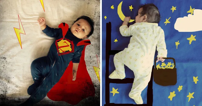 I Take Photos Of My Baby Daughter And Add Some Doodles To Them
