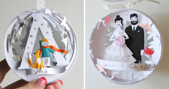 I Hand-Cut Personalized Paper Ornaments For My Friends This Christmas