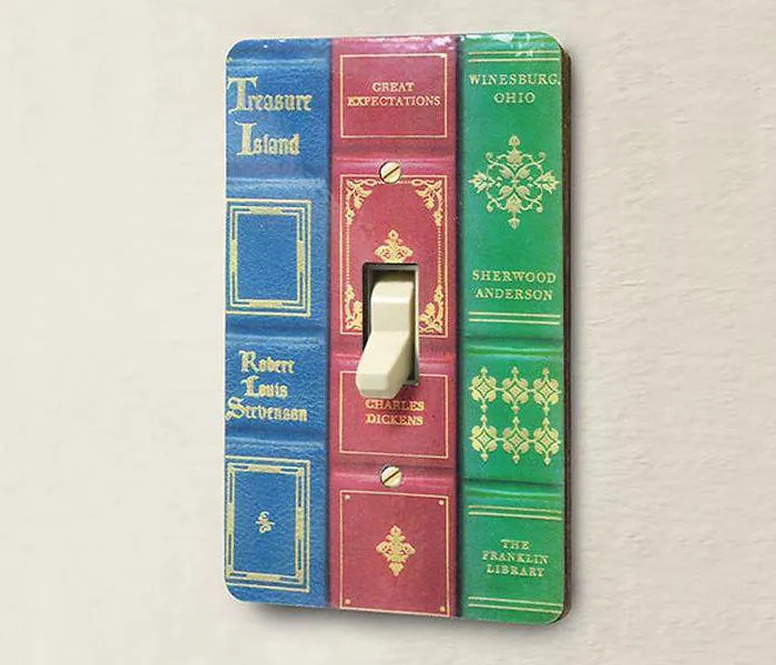 Book Spine Lightswitch Cover