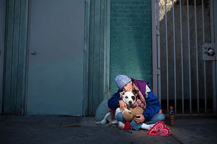 Homeless Woman Lynn With Her Dog Charlie