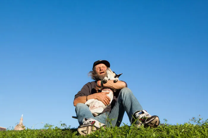 Homeless Man And His Dog