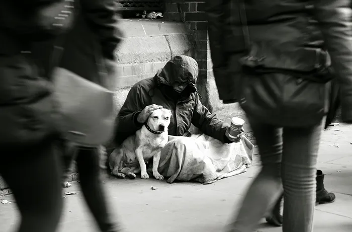 Homeless Man With His Dog