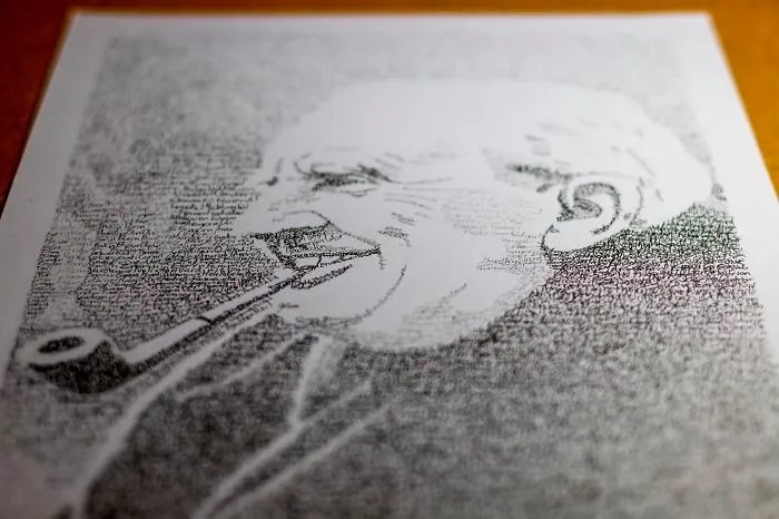 I Used An Ink Pen To Make Tolkien's Portrait Out Of His Words