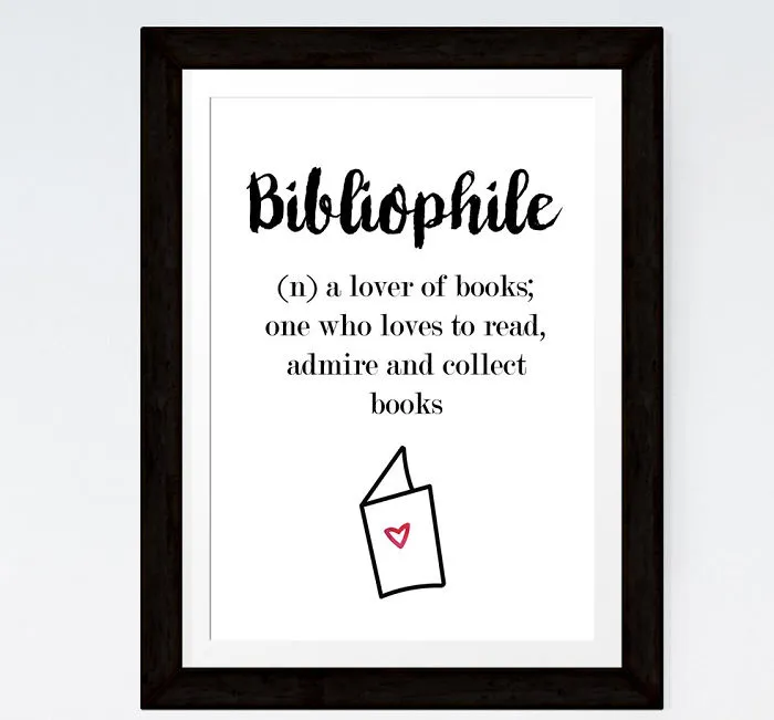 Bibliophile Definition Print For Book Lovers