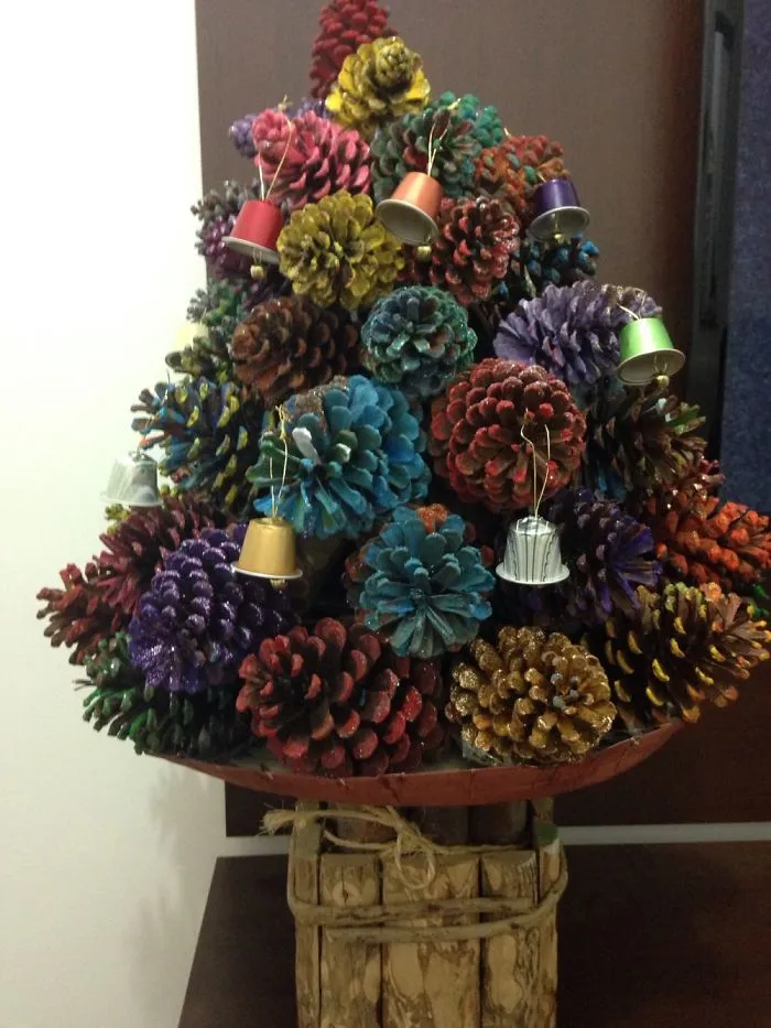 Diy Christmas Tree Made With Cones And Nespresso's Bells!