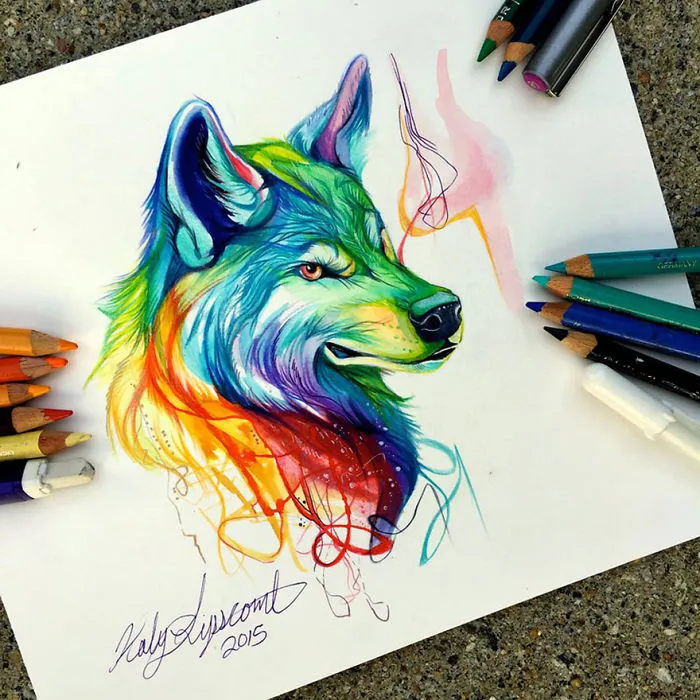 Wild Animal Spirits In Pencil And Marker Illustrations By Katy Lipscomb (Interview)