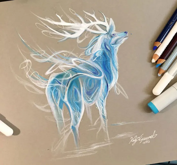 Wild Animal Spirits In Pencil And Marker Illustrations By Katy Lipscomb (Interview)