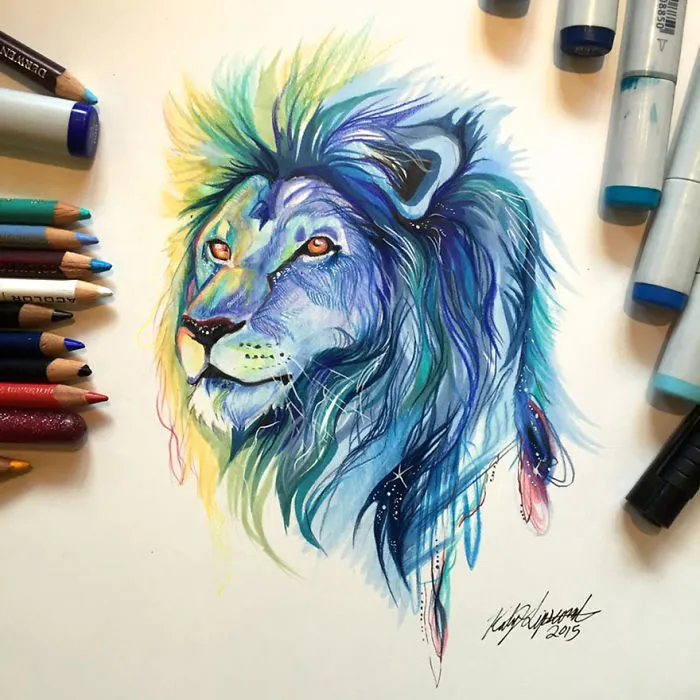 Wild Animal Spirits In Pencil And Marker Illustrations By Katy Lipscomb (Interview)