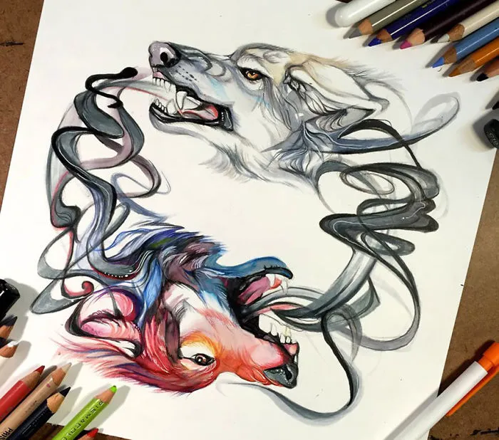 Wild Animal Spirits In Pencil And Marker Illustrations By Katy Lipscomb (Interview)