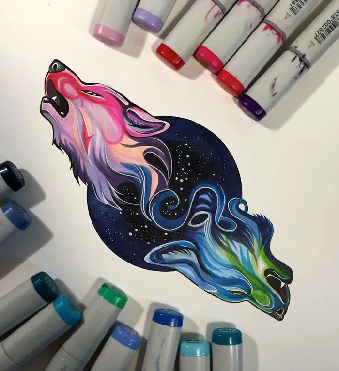 Wild Animal Spirits In Pencil And Marker Illustrations By Katy Lipscomb (Interview)