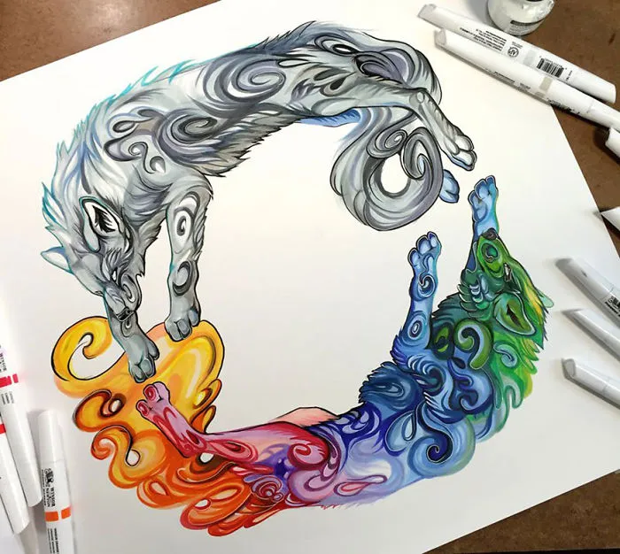 Wild Animal Spirits In Pencil And Marker Illustrations By Katy Lipscomb (Interview)