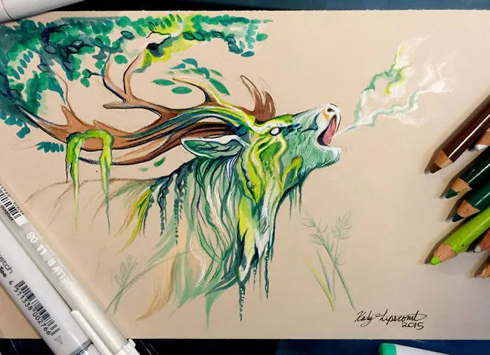 Wild Animal Spirits In Pencil And Marker Illustrations By Katy Lipscomb (Interview)