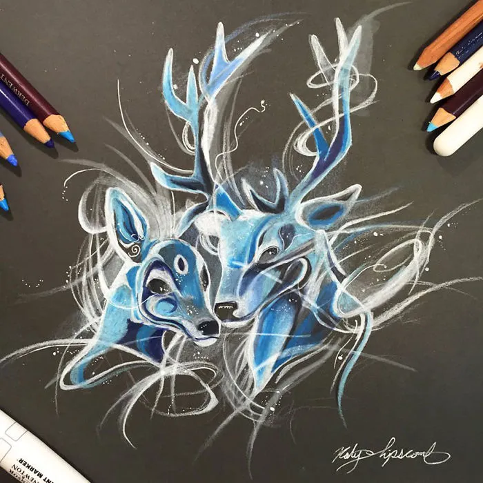 Wild Animal Spirits In Pencil And Marker Illustrations By Katy Lipscomb (Interview)