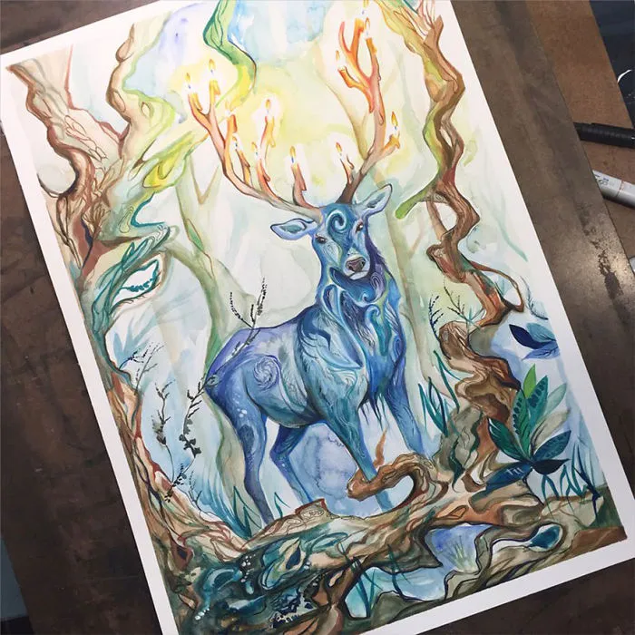Wild Animal Spirits In Pencil And Marker Illustrations By Katy Lipscomb (Interview)