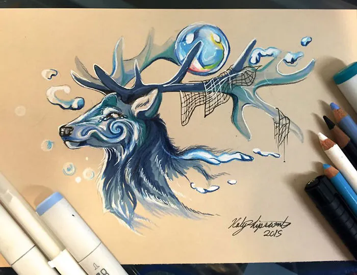 Wild Animal Spirits In Pencil And Marker Illustrations By Katy Lipscomb (Interview)