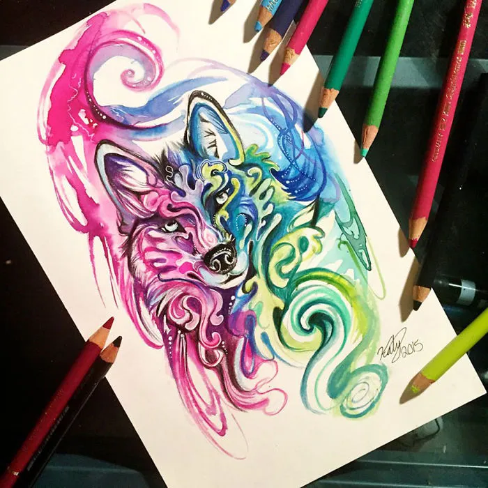 Wild Animal Spirits In Pencil And Marker Illustrations By Katy Lipscomb (Interview)