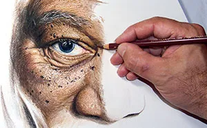 My 50-Hour High-Detail Drawing Of Morgan Freeman In Color Pencils