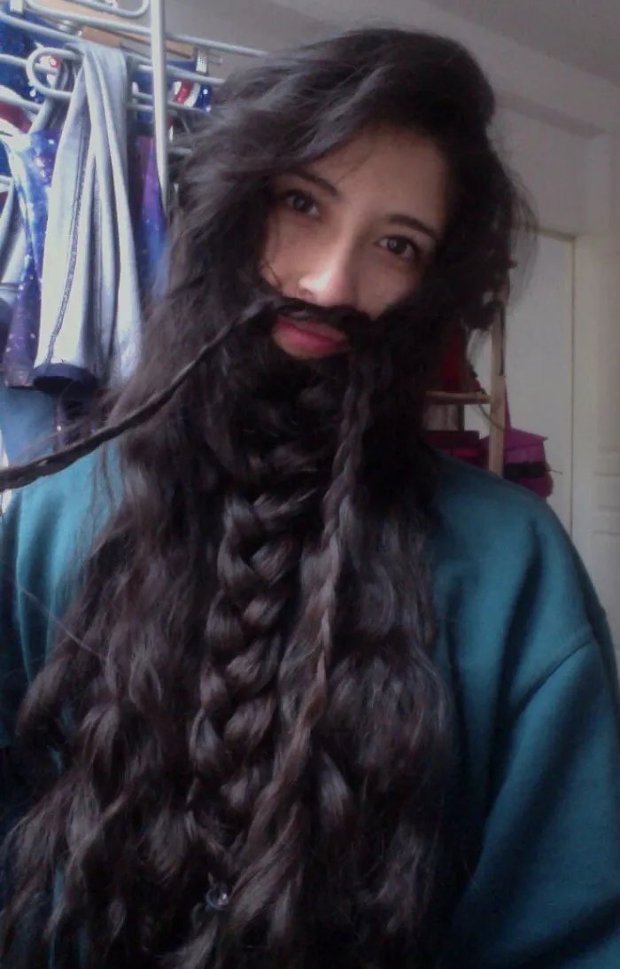 73 Women Who Braided Their Hair Into Beards That Make Men Envious