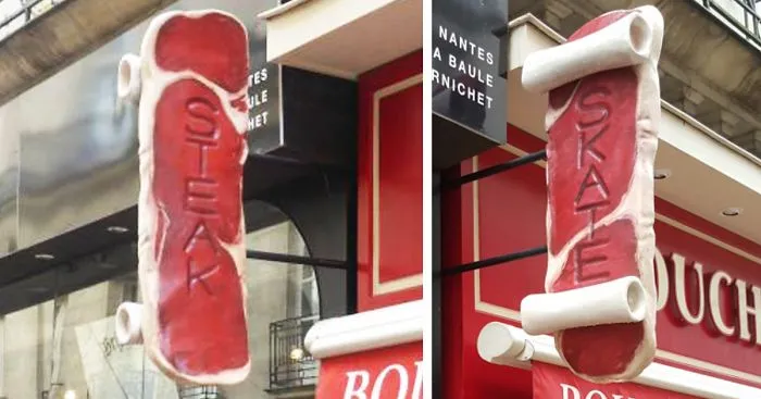 This Butcher And Skateshop Have A Single Sign That Works For Both