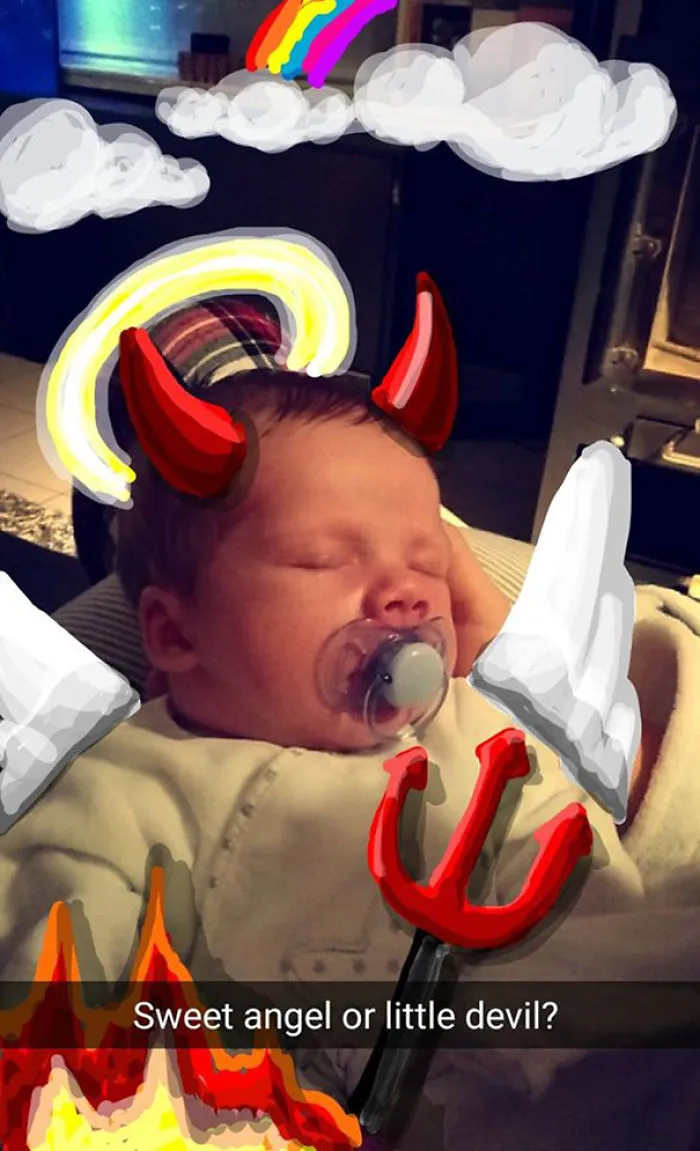 SNAPDAD: Dad Doodles On His Baby's Snapchat Pics And It's Adorable