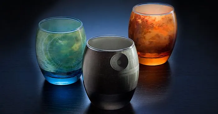 Planetary Drinking Glassware Shows The Famous Planets From Star Wars