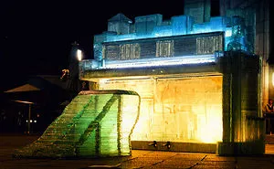 The Famous Glass Piano In Night-Time.