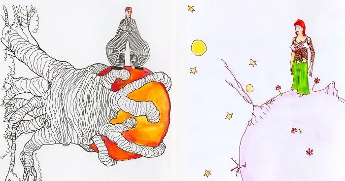 I Drew Ziggy Stardust In The Settings Of 'The Little Prince'