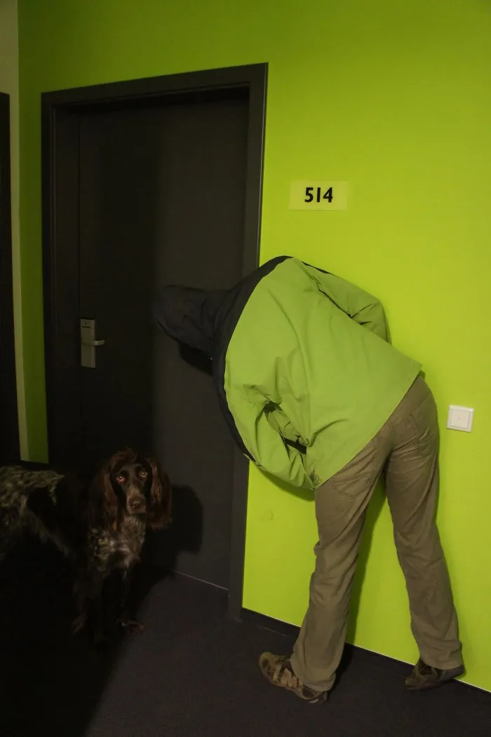 Coat Matches Hostel Walls