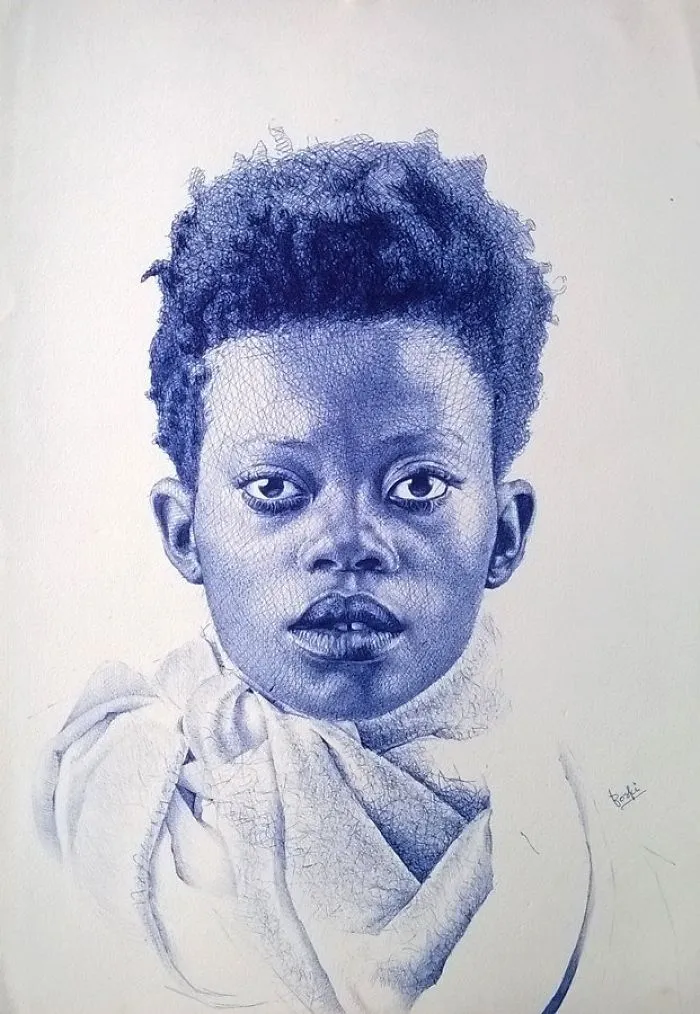 Ballpoint Pen Portrait Art By Enam Bosokah