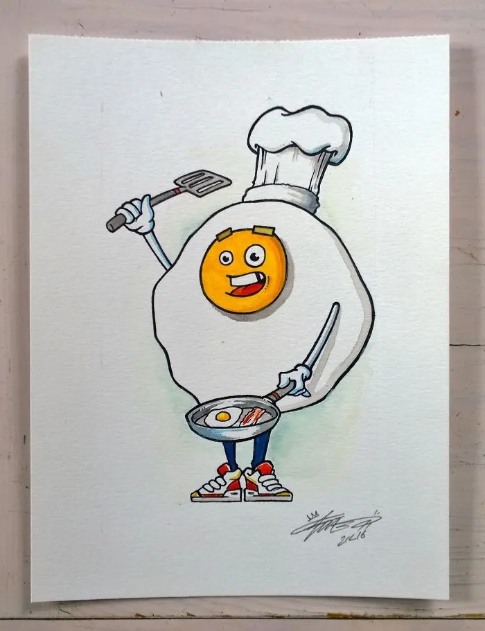I Draw Greasy Breakfasts Using Watercolour