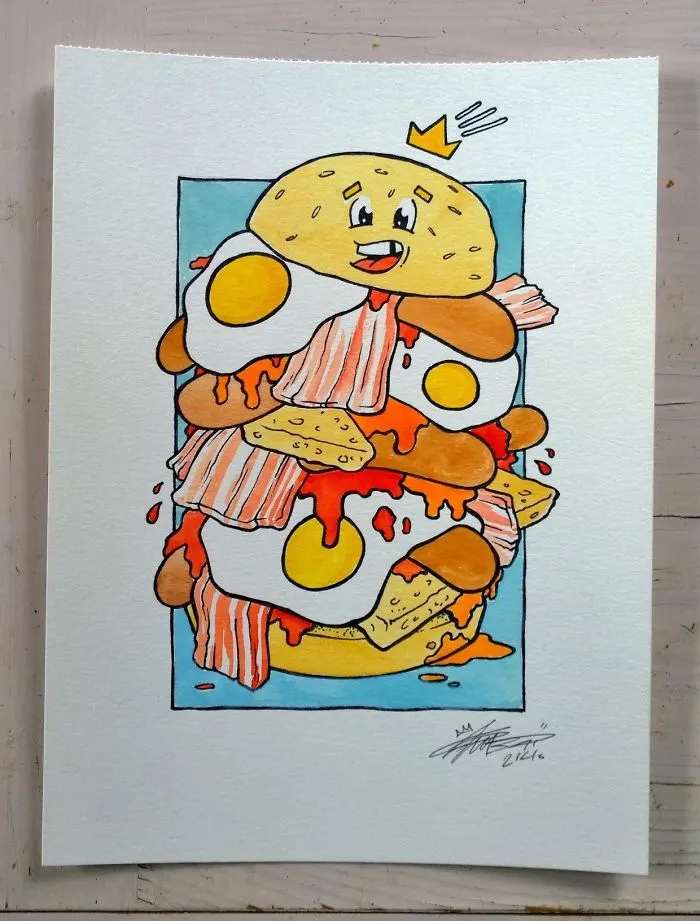 I Draw Greasy Breakfasts Using Watercolour