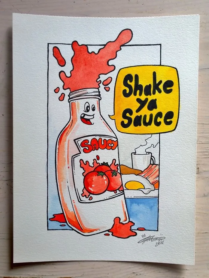 I Draw Greasy Breakfasts Using Watercolour