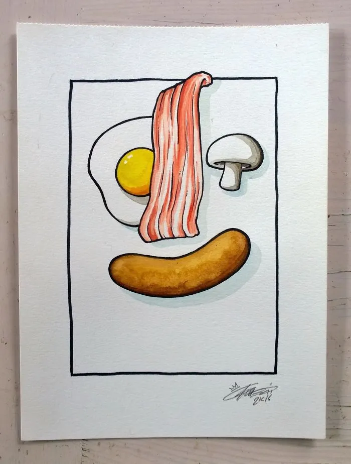 I Draw Greasy Breakfasts Using Watercolour