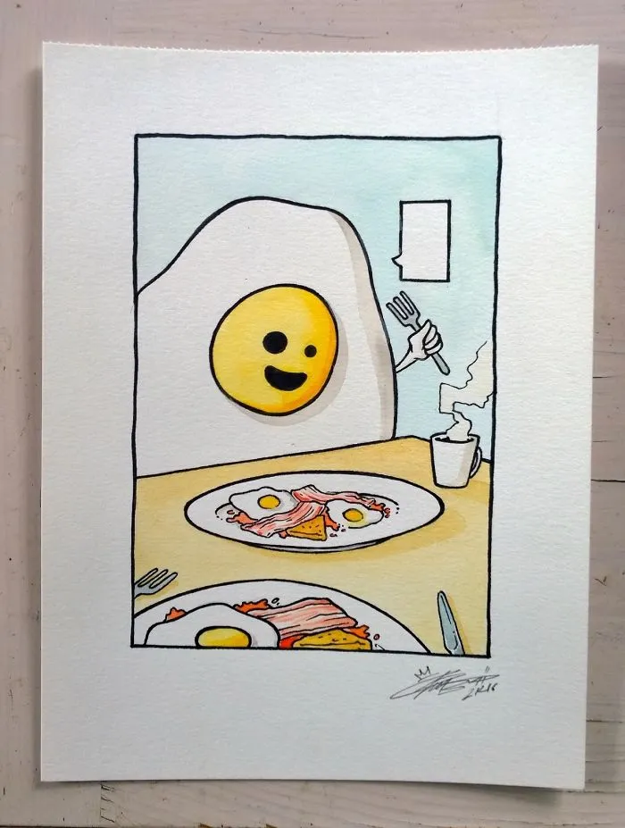 I Draw Greasy Breakfasts Using Watercolour