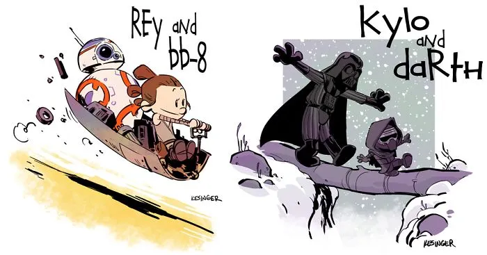 “Star Wars” Reimagined As “Calvin & Hobbes” Characters