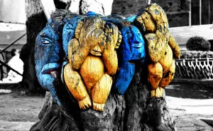 Cut Tree Gets Second Life As A Wooden Monkey Sculpture
