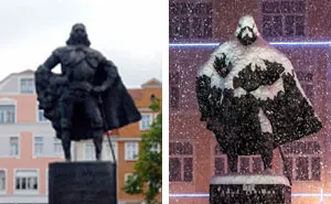 This Polish Statue Looks Like Darth Vader After A Snowy Day