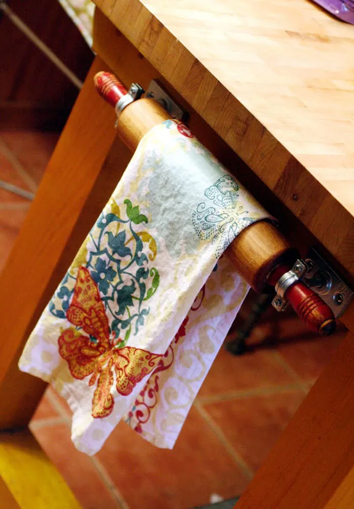 Vintage Rolling Pin Towel Rack