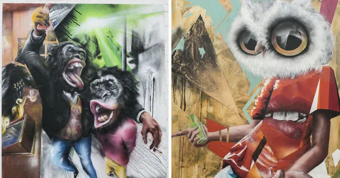 Huminals: My Artworks Reflect On Similarities Between Human And Animal Behaviour