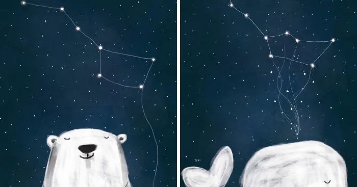 I'm Obsessed With The Night Sky So I Illustrated Arctic Constellations