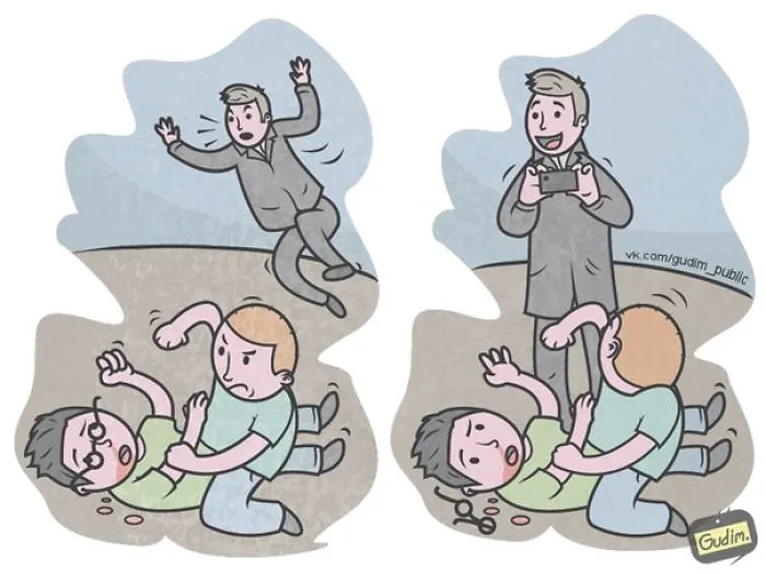Russian Illustrator Draws Sarcastic Illustrations That You'll Need To See Twice To Understand