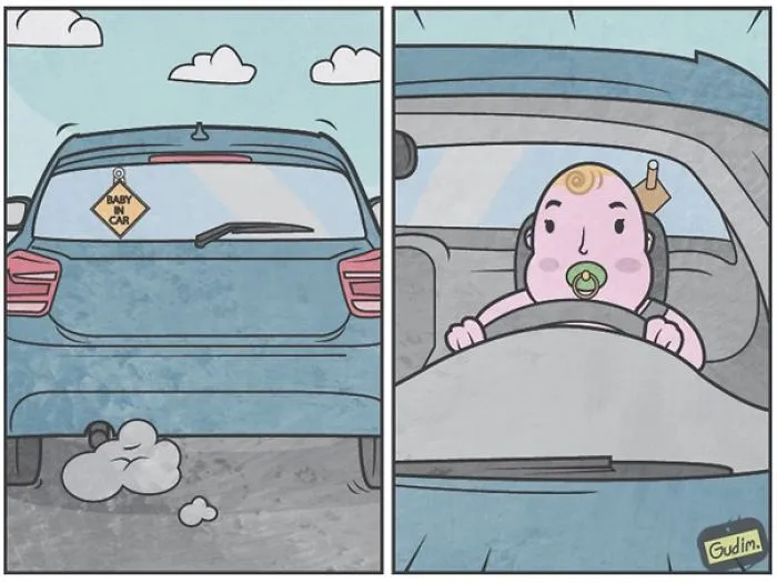 Russian Illustrator Draws Sarcastic Illustrations That You'll Need To See Twice To Understand