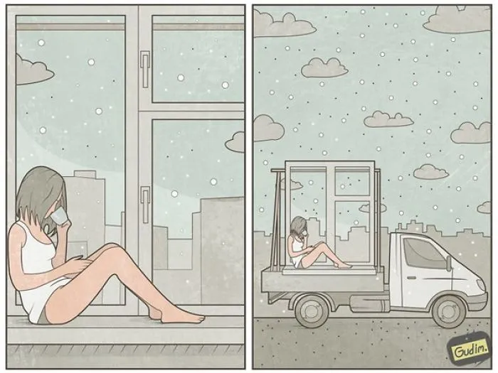 Russian Illustrator Draws Sarcastic Illustrations That You'll Need To See Twice To Understand
