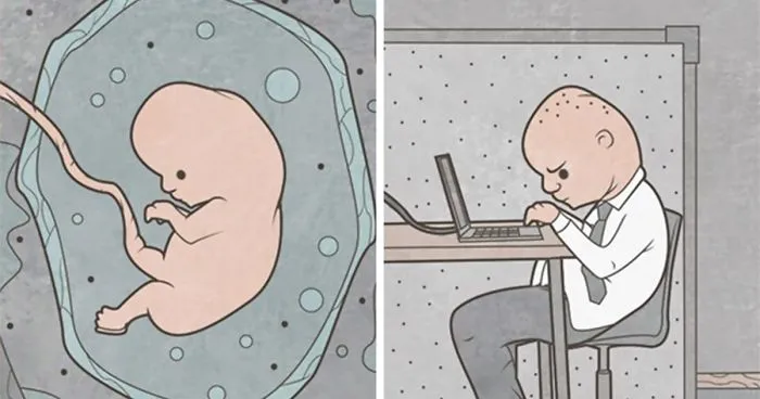 Russian Illustrator Draws Sarcastic Illustrations That You'll Need To See Twice To Understand