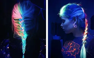 Now Your Rainbow Hair Can Glow In The Dark Under Black Light