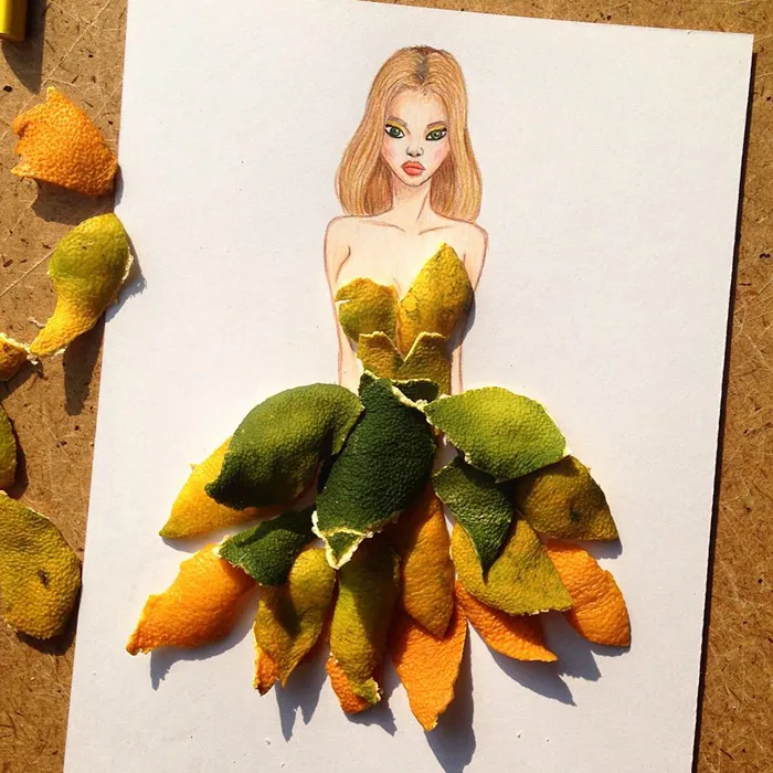 Armenian Illustrator Completes His Cut-Out Dresses With Everyday Objects