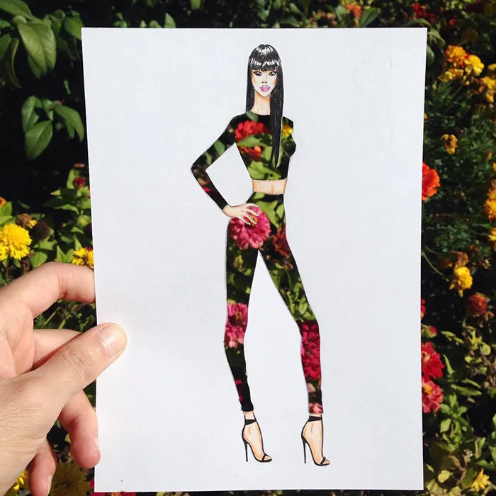 Armenian Illustrator Completes His Cut-Out Dresses With Everyday Objects
