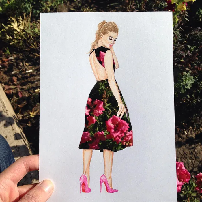 Armenian Illustrator Completes His Cut-Out Dresses With Everyday Objects