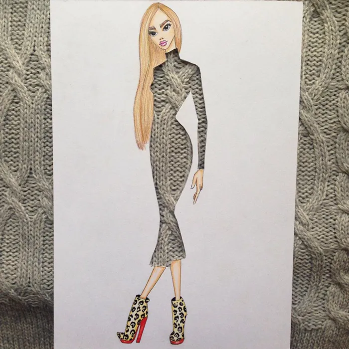 Armenian Illustrator Completes His Cut-Out Dresses With Everyday Objects