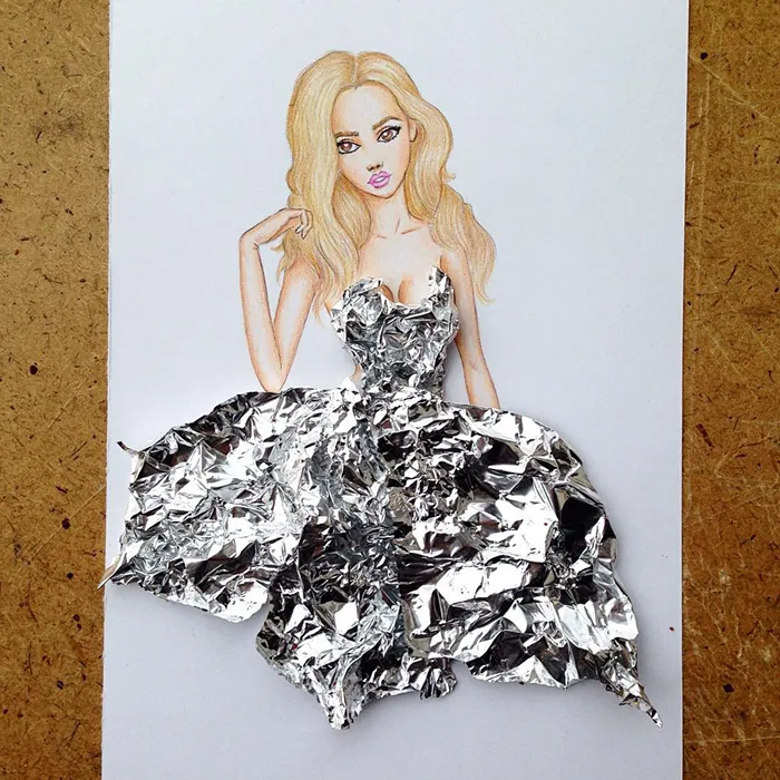 Armenian Illustrator Completes His Cut-Out Dresses With Everyday Objects